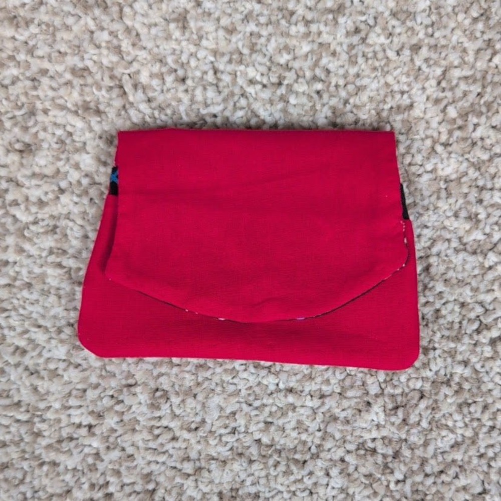 Red/Letters Pocket Wallet Credit Card Holder Coin‎ Purse Handmade Clutch